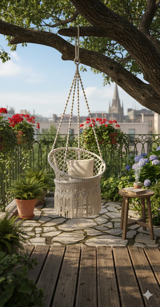 handmade macrame swing outdoor in door